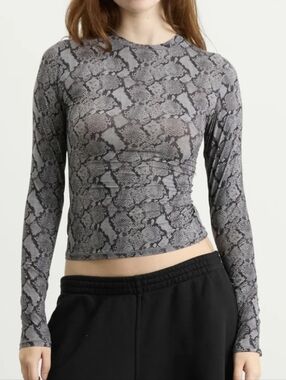 Skims Snakeskin Fits Everybody Long Sleeve T-Shirt